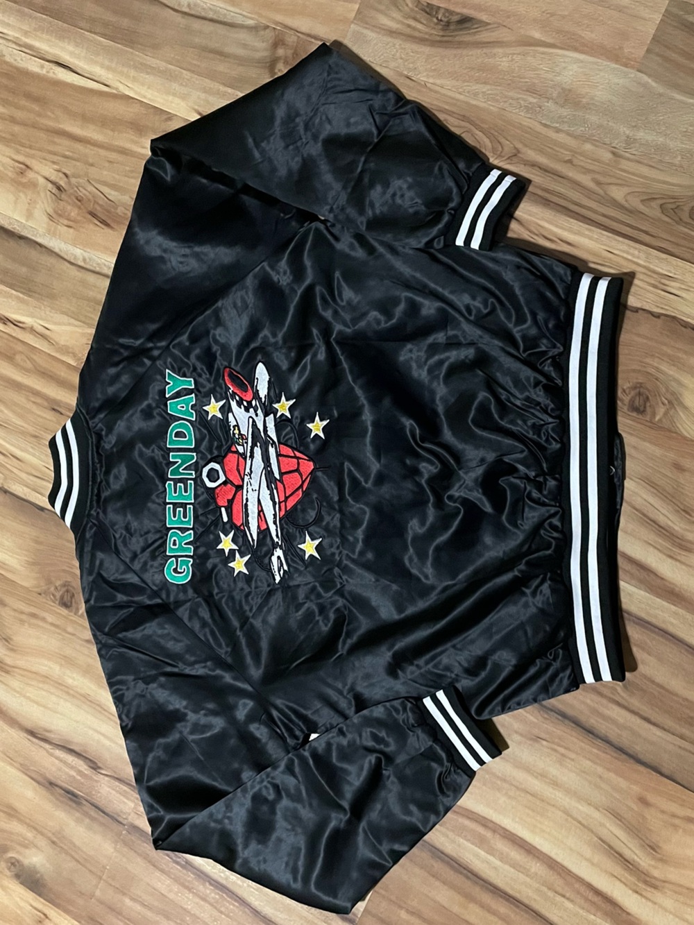 Official Green Day Saviors Tour 24 Satin Bomber Jacket Concert Merch XL